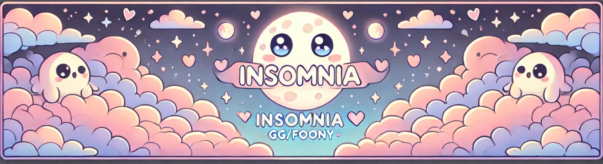Discovery splash banner for insomnia π©β‘πͺ chatting β¦ eboys β¦ egirls β¦ social β¦ emojis β¦ stickers β¦ vc β¦ soundboard β¦ yapping Discord server
