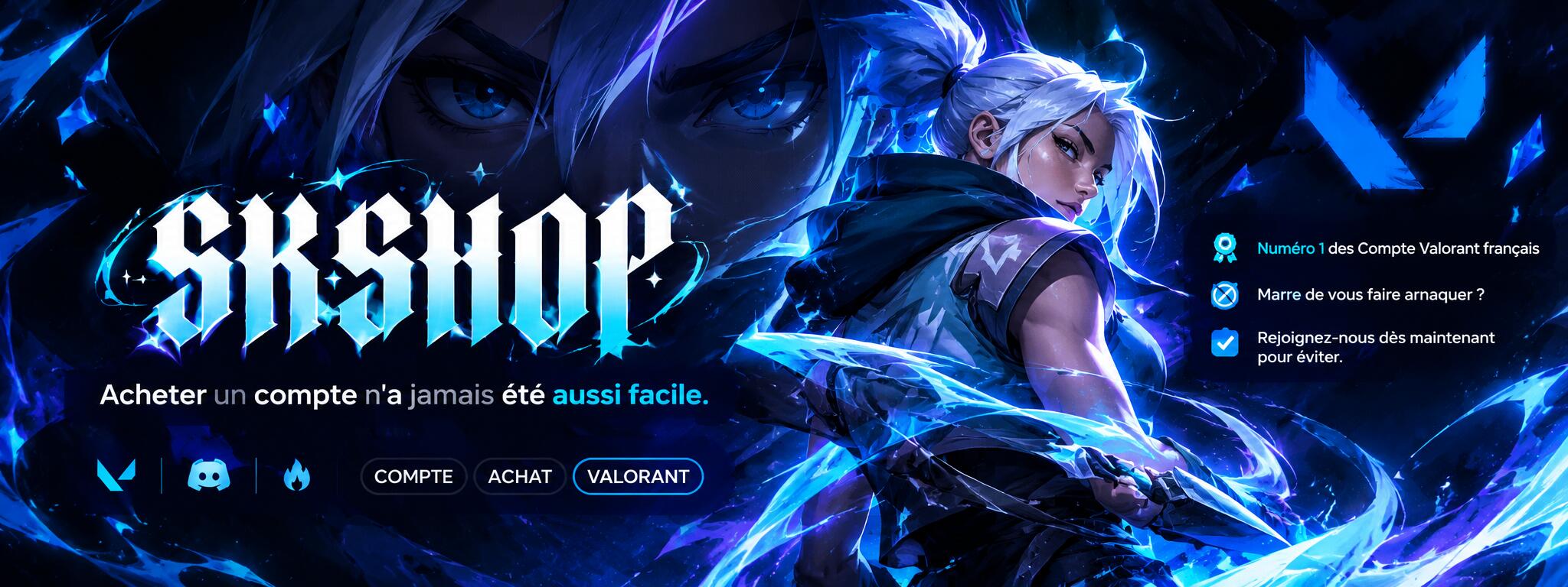 Discovery splash banner for 🔵 skshop.fr | Valorant Shop FR Discord server