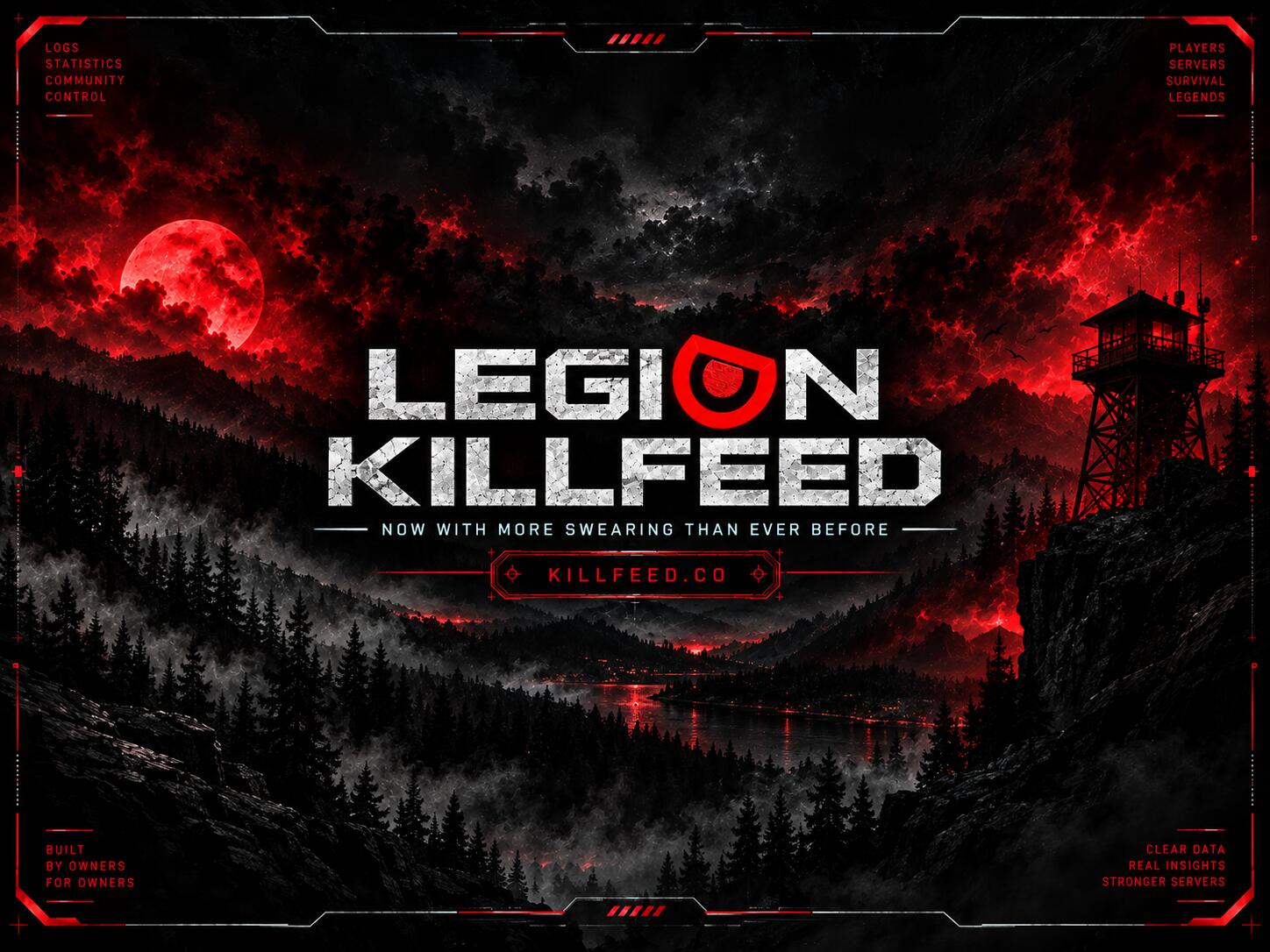 Discovery splash banner for Legion Killfeed Discord server