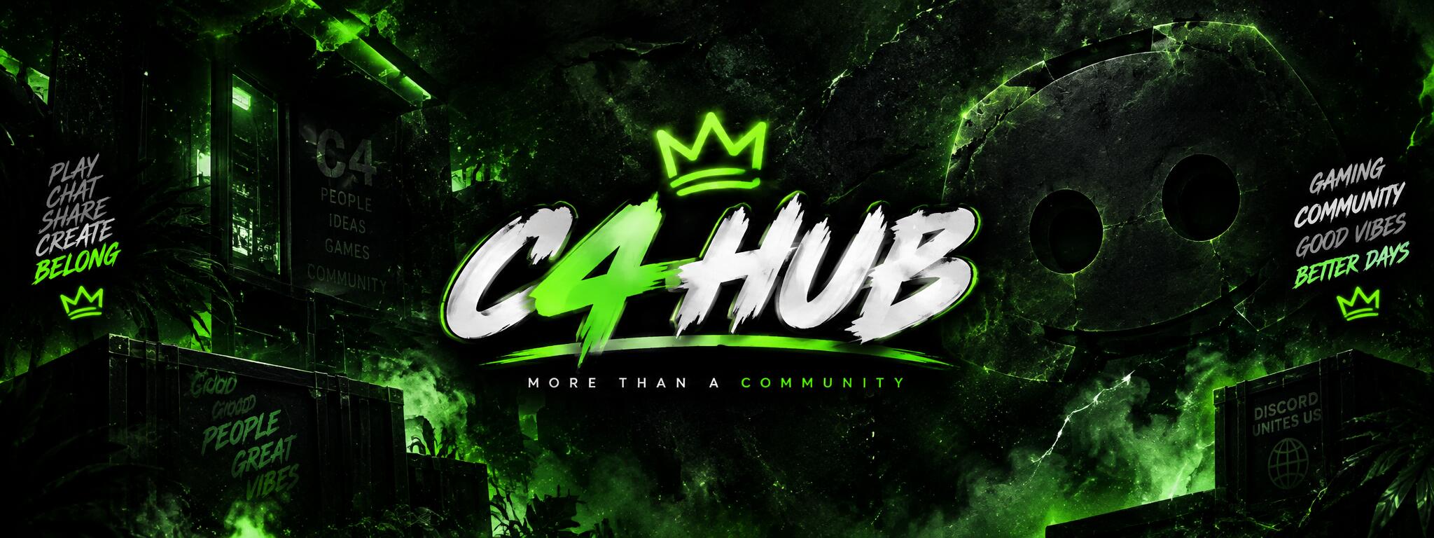 Discovery splash banner for C4 Hub Discord server