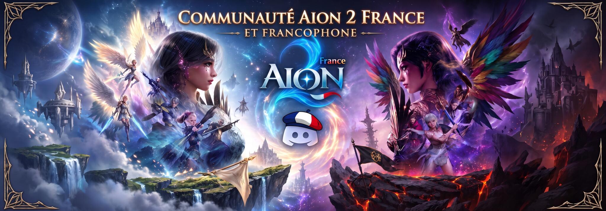 Discovery splash banner for Aion 2 France Discord server