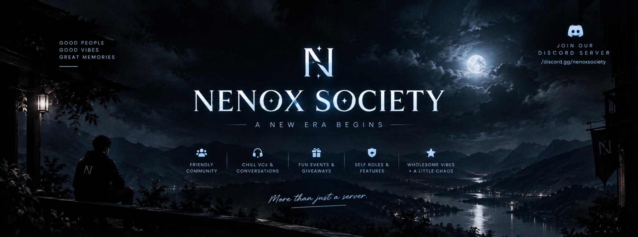 Discovery splash banner for 𝐍𝐄𝐍𝐎𝐗 𝐒𝐎𝐂𝐈𝐄𝐓𝐘 Discord server