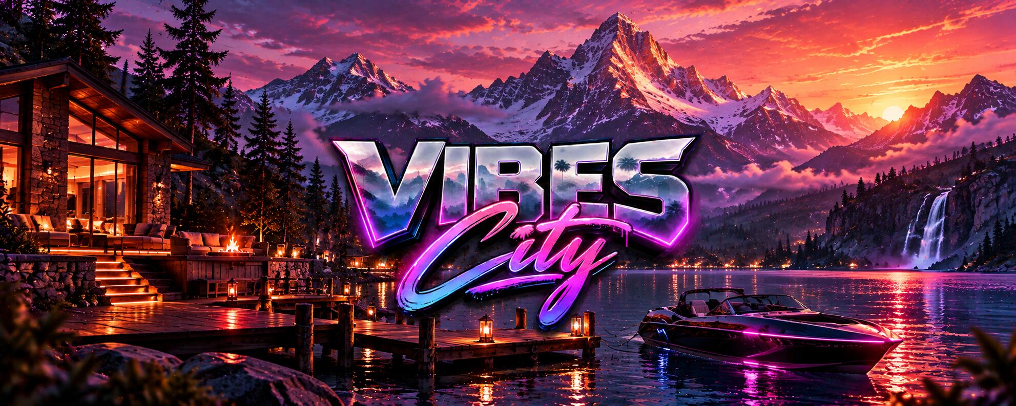 Discovery splash banner for Vibes City | Hosted by MYPS Discord server