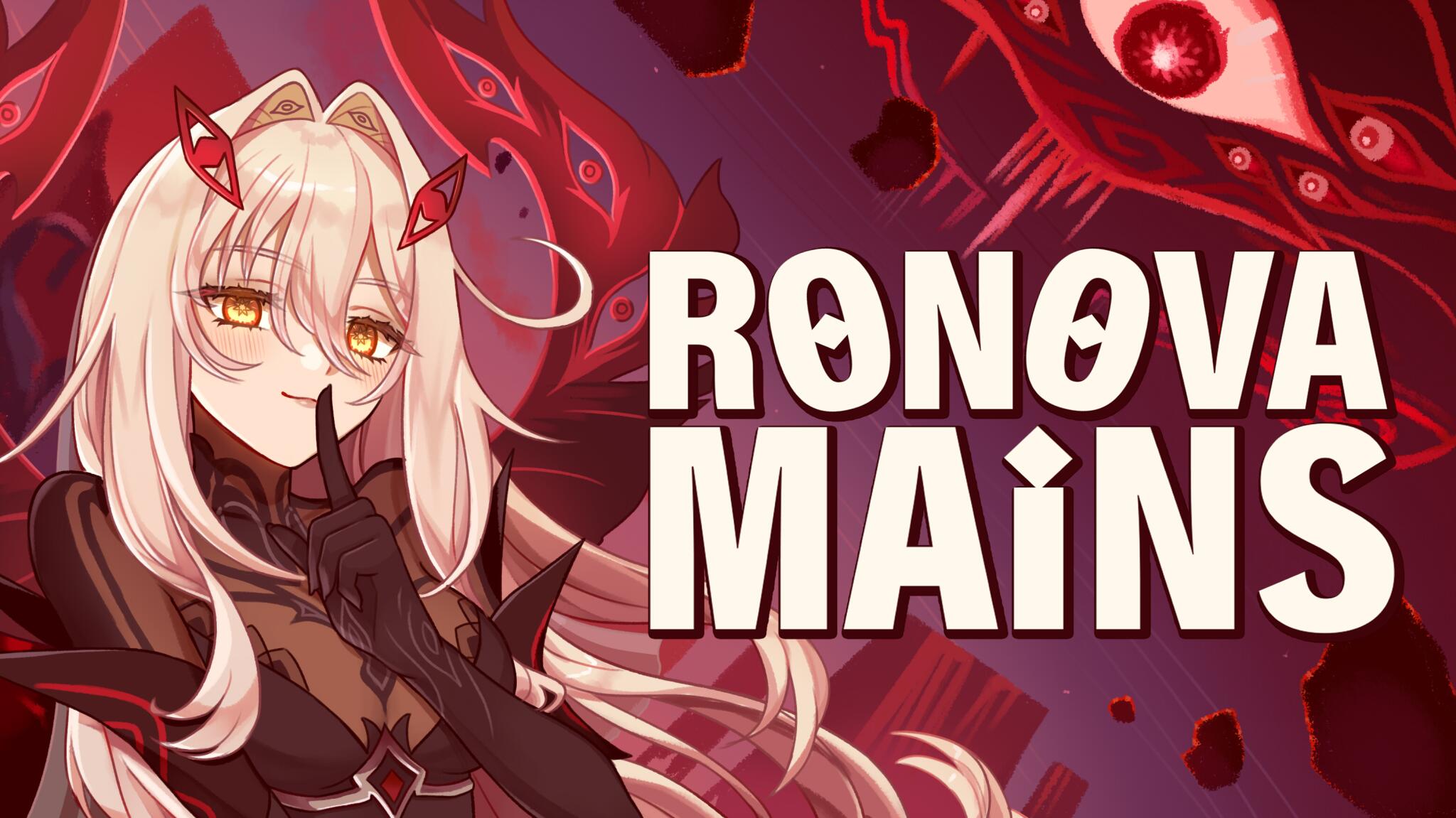 Discovery splash banner for Ronova Mains ✦ Genshin Impact Discord server