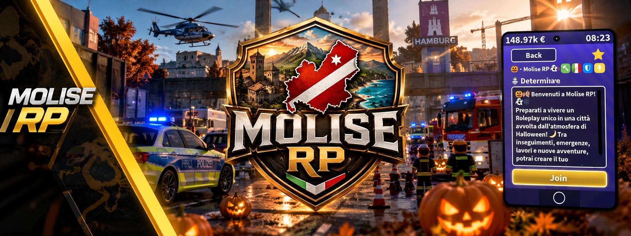 Discovery splash banner for 🎃・ᴍᴏʟɪsᴇ ʀᴘ 👻🍂 Discord server