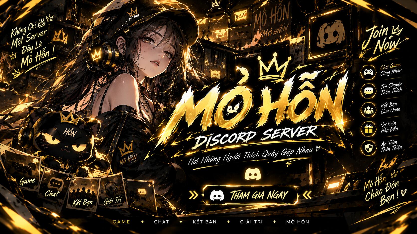 Discovery splash banner for Mỏ Hỗn Discord server
