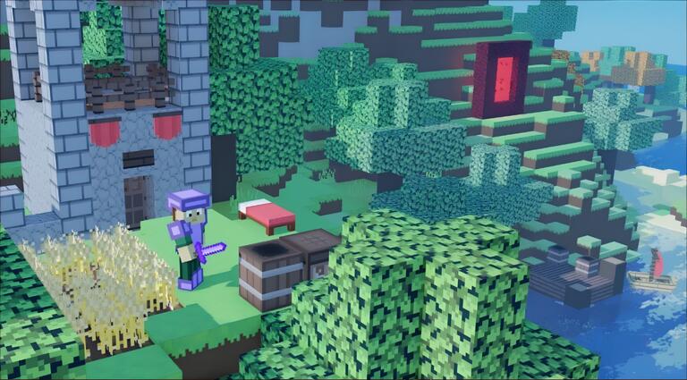 Discovery splash banner for Voxels Discord server