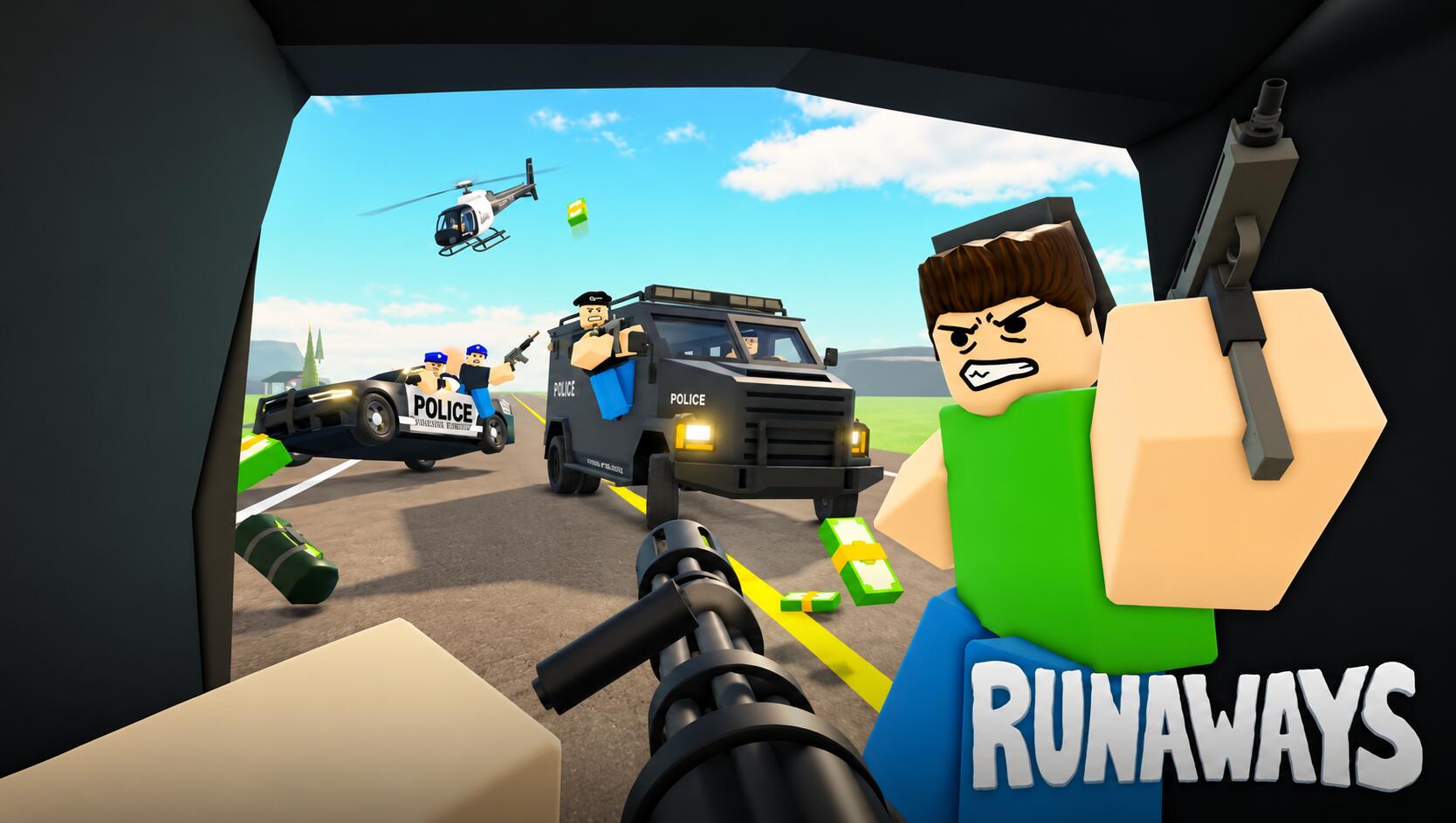 Discovery splash banner for Runaways | Roblox Discord server