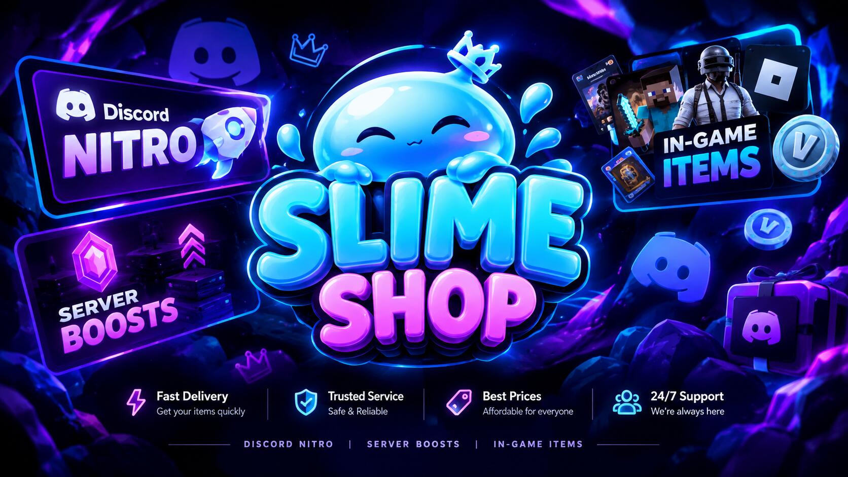 Discovery splash banner for 🫧 𝗦𝗟𝗜𝗠𝗘 𝗦𝗛𝗢𝗣 Discord server