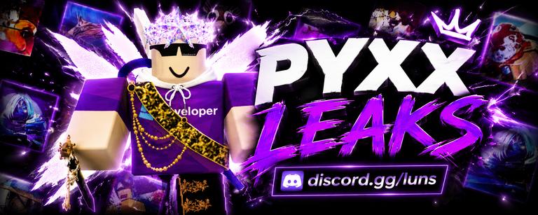 Discovery splash banner for Pyxx Leaks | Uncopylocked Discord server