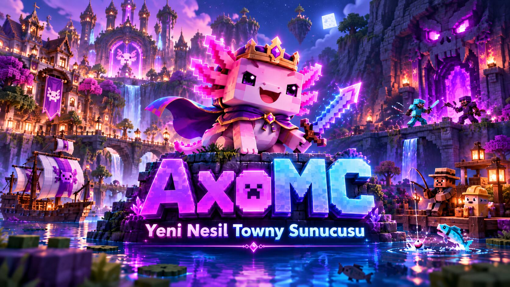 Discovery splash banner for AxoMC 1.0 | Kasabandan Krallığa ! Discord server