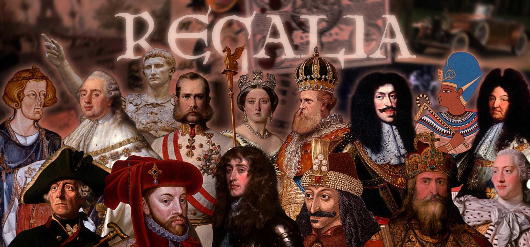 Discovery splash banner for Regalia ― United Historians Online (MSSRL) Discord server