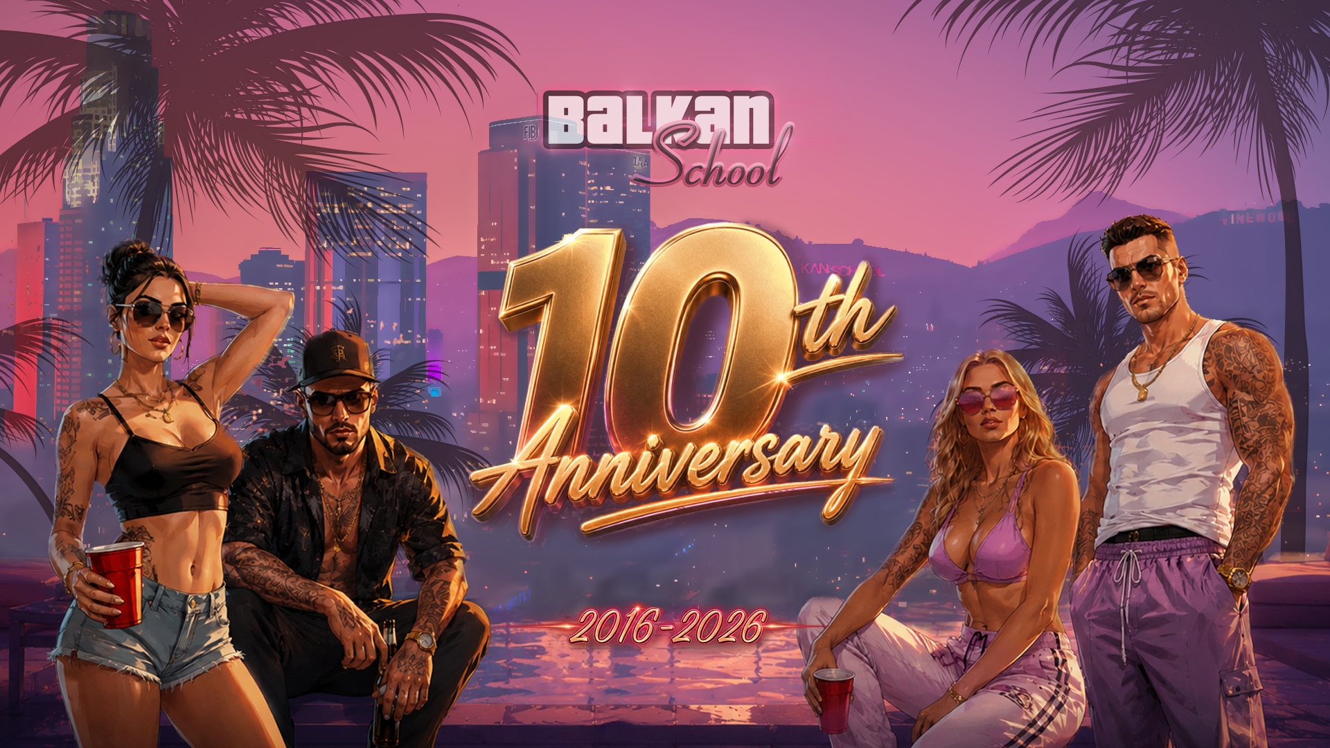 Discovery splash banner for Balkan School GTA 5 Discord server