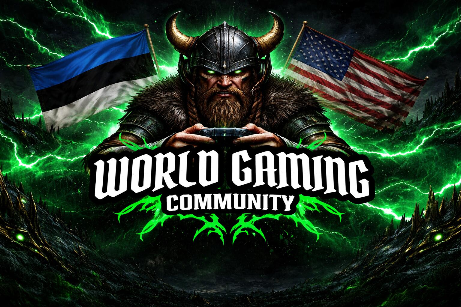 Discovery splash banner for World Gaming Community Discord server